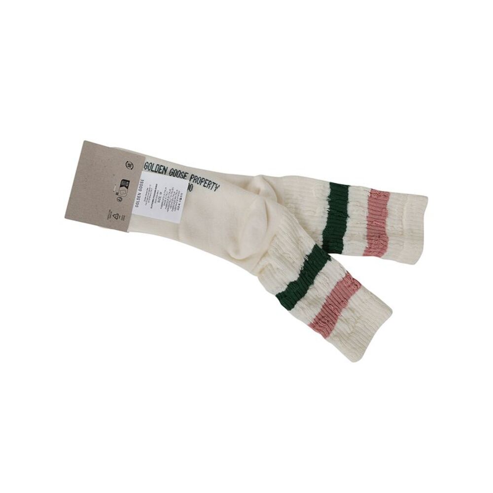 Golden Goose Men Socks High Rib Stripes Ripped - Picture 2 of 3